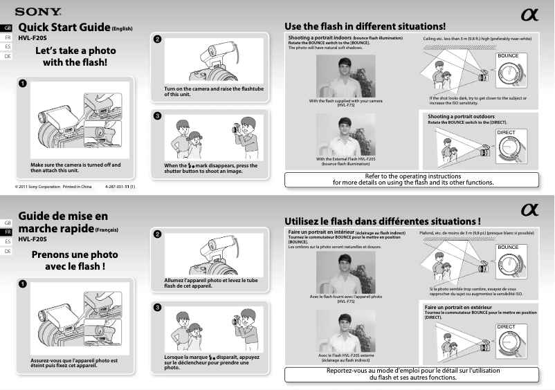 Image de la première page du manuel de l'appareil HVL-F20S