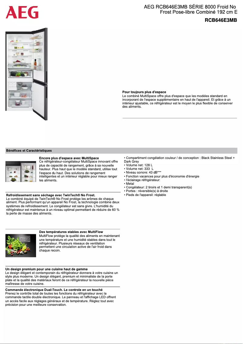 Image de la première page du manuel de l'appareil RCB646E3MB