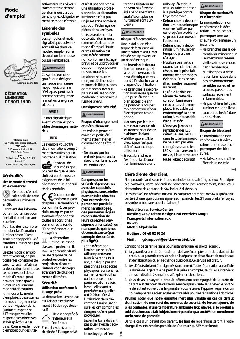 Page 1 de la notice Manuel utilisateur LightZone GT-RL3d-LED-06