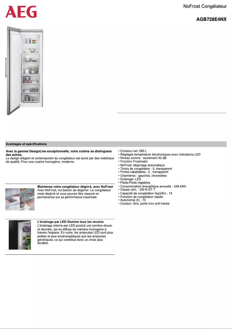 Page n°1 - Fiche technique AEG AGB728E4NX
