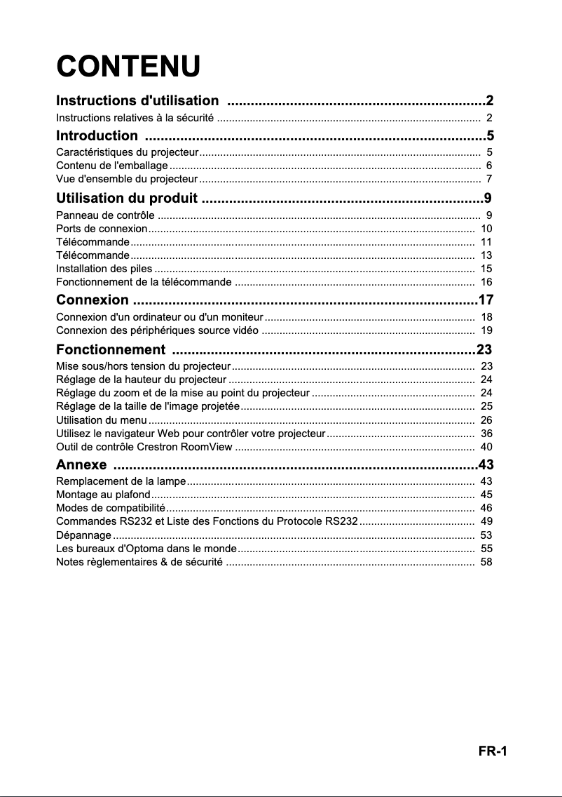 Image de la première page du manuel de l'appareil FW5200