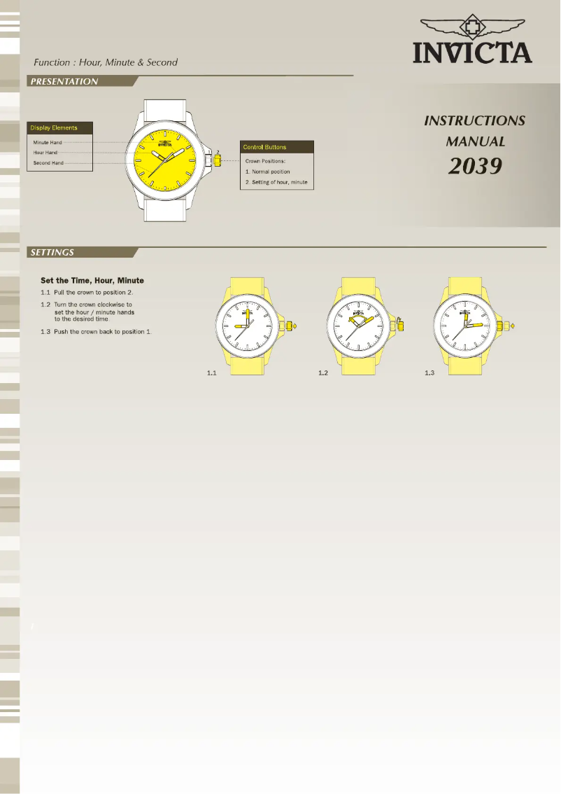 Page 1 de la notice Manuel utilisateur Invicta BLU 16071