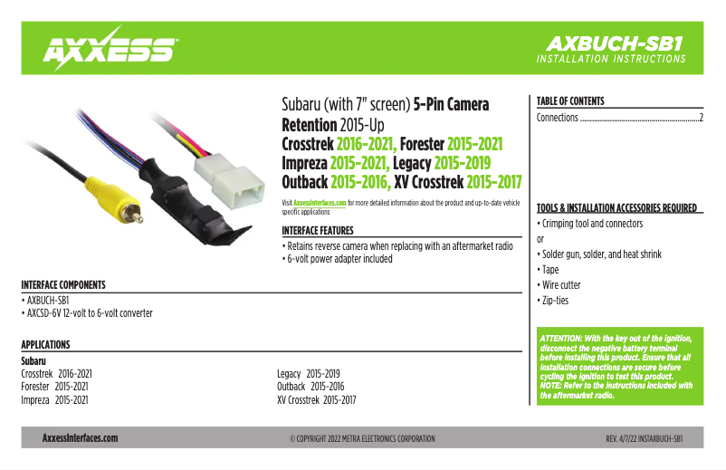 Page 1 de la notice Manuel utilisateur AXESS AXBUCH-SB1