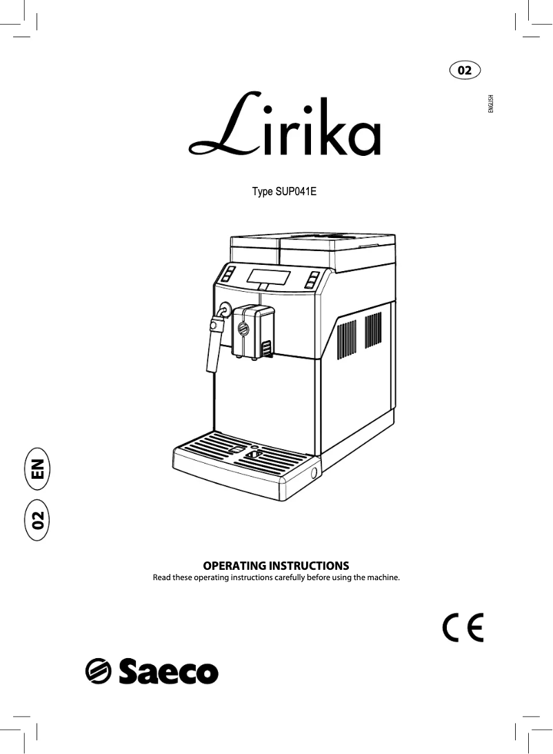 Page n°1 - Manuel utilisateur Philips Saeco Lirika