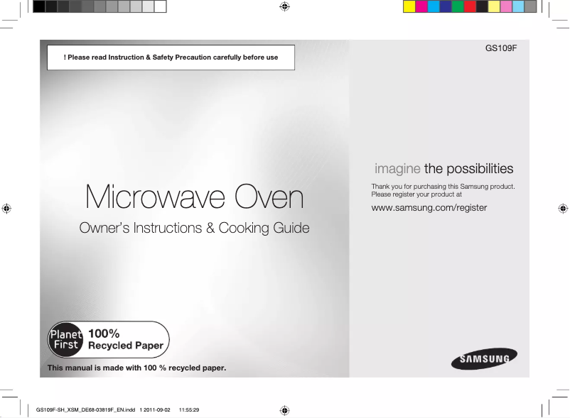 Page 1 de la notice Manuel utilisateur Samsung GS109F-SH