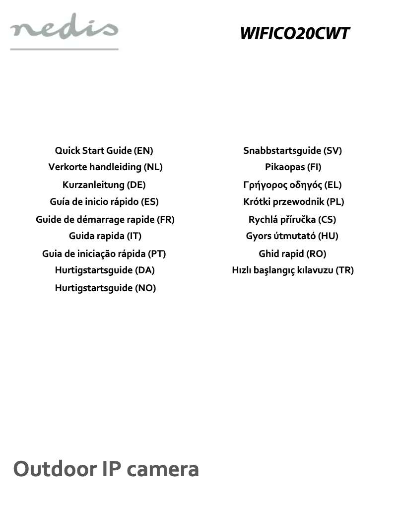 Page 1 de la notice Manuel utilisateur Nedis WIFICO20CWT