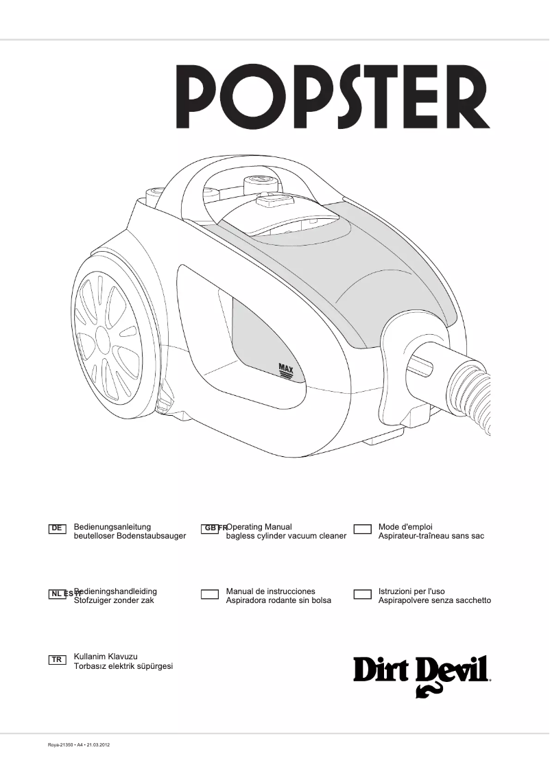 Page n°1 - Manuel utilisateur Dirt Devil Popster M2725-8