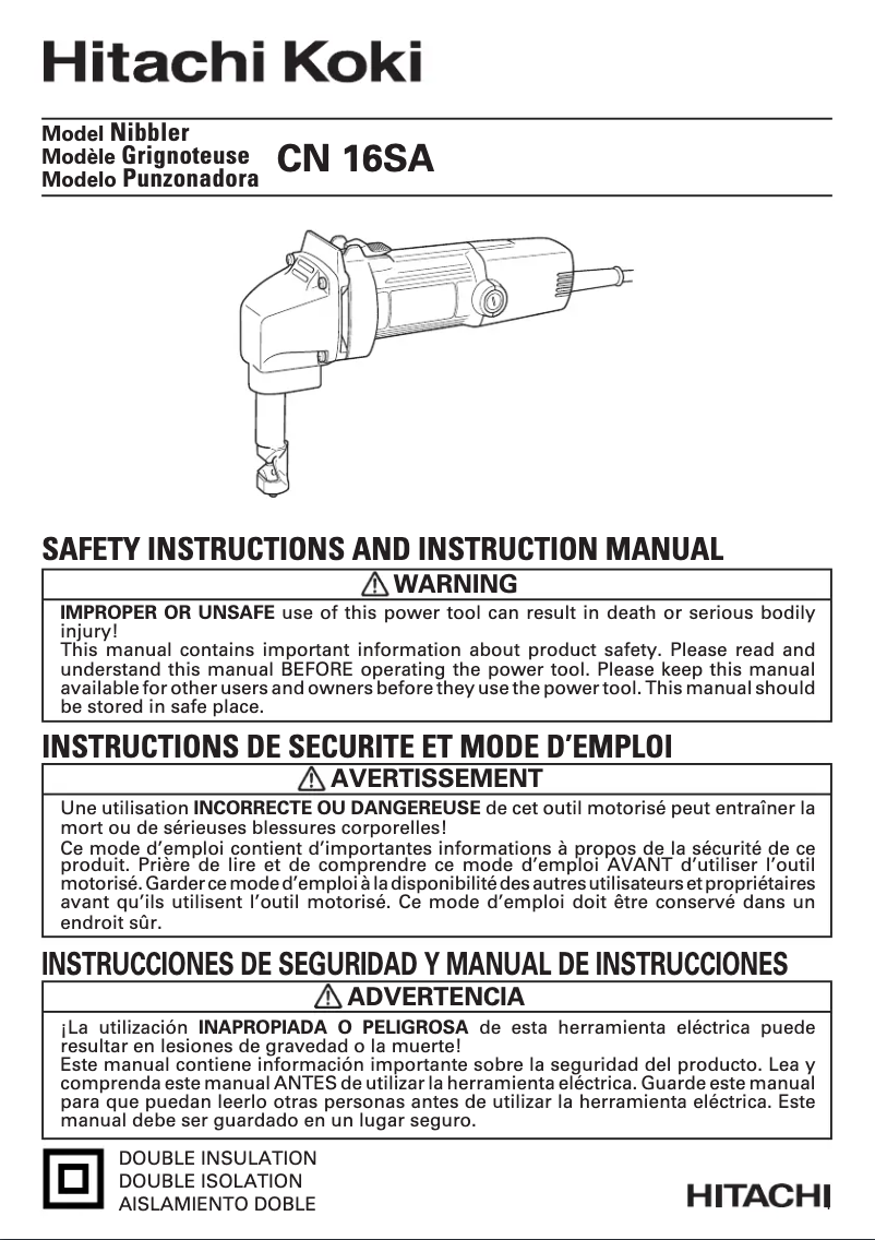 Página 1 del manual Manual de usuario Hitachi CN16SA