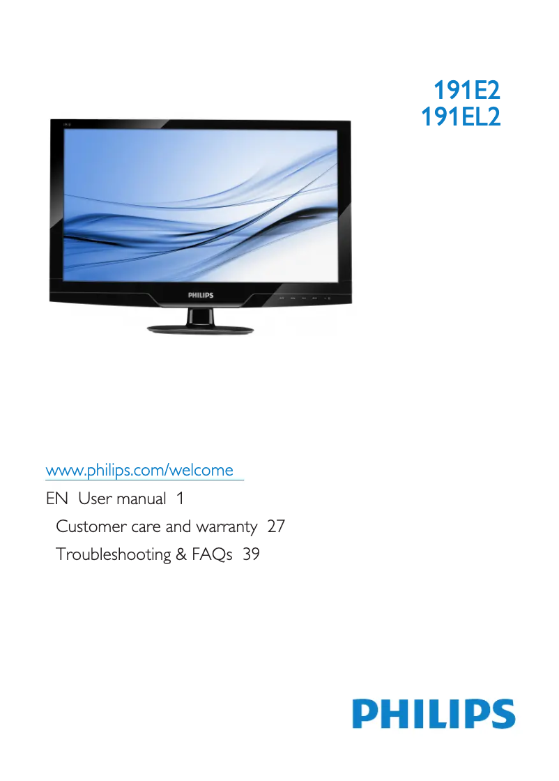 First page image of the manual for 191E2SB1