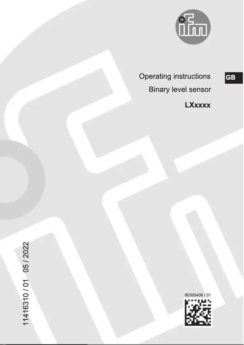 Page 1 de la notice Manuel utilisateur IFM LX0041