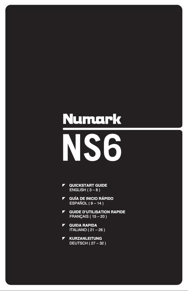 Page 1 of the manual User Manual Numark NS6