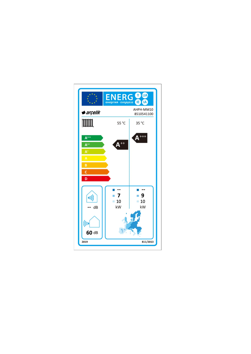 Page 1 de la notice Manuel utilisateur Arçelik AHPH-MM10
