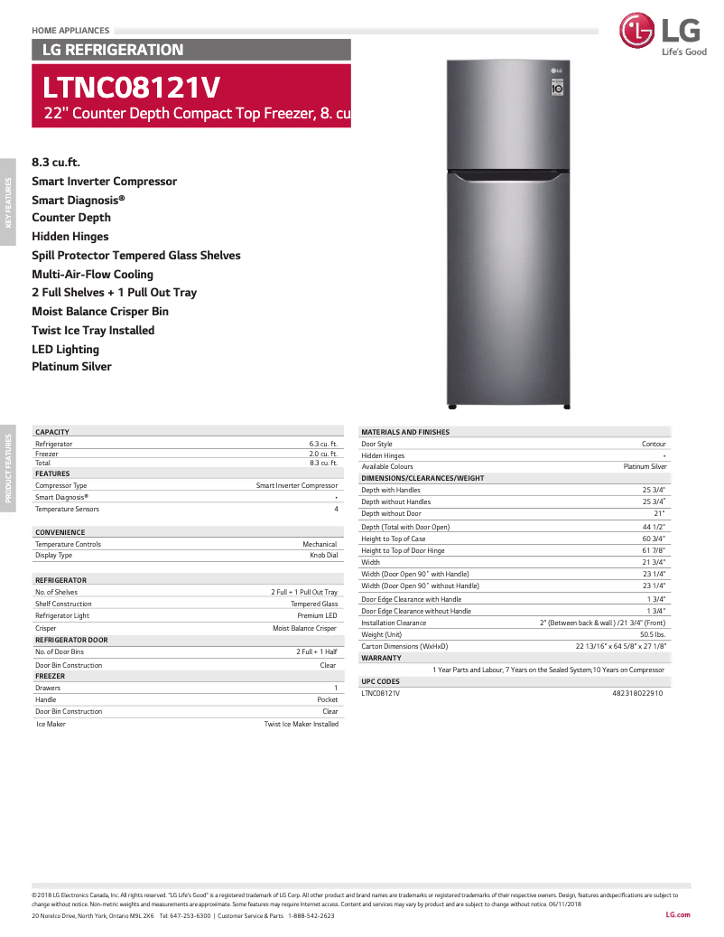 Image de la première page du manuel de l'appareil LTNC08121V