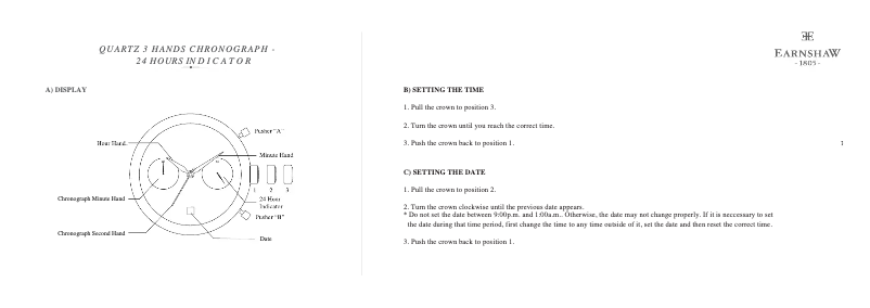 Page 1 de la notice Manuel utilisateur Earnshaw Longitude ES-8058-03