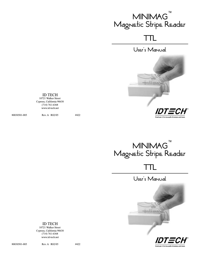 Image de la première page du manuel de l'appareil MiniMag