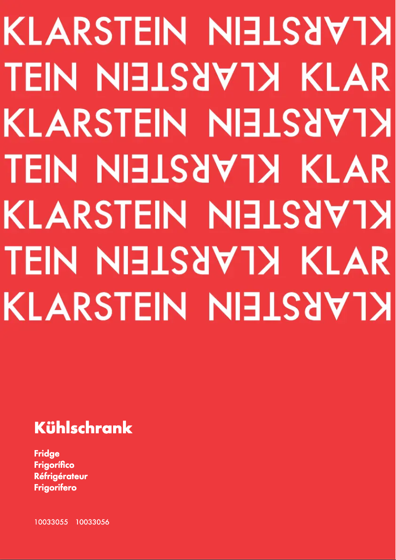 Page 1 de la notice Manuel utilisateur Klarstein 10033056
