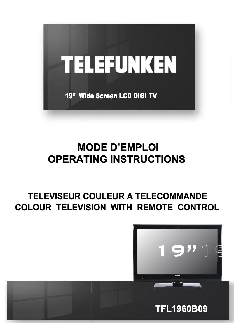 Page n°1 - Manuel utilisateur Telefunken TFL1960B09