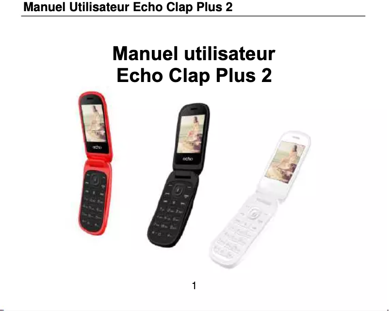 Page 1 de la notice Manuel utilisateur Echo Clap Plus 2