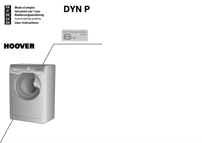Page 1 de la notice Manuel utilisateur Hoover DYN 8146PB/L-S