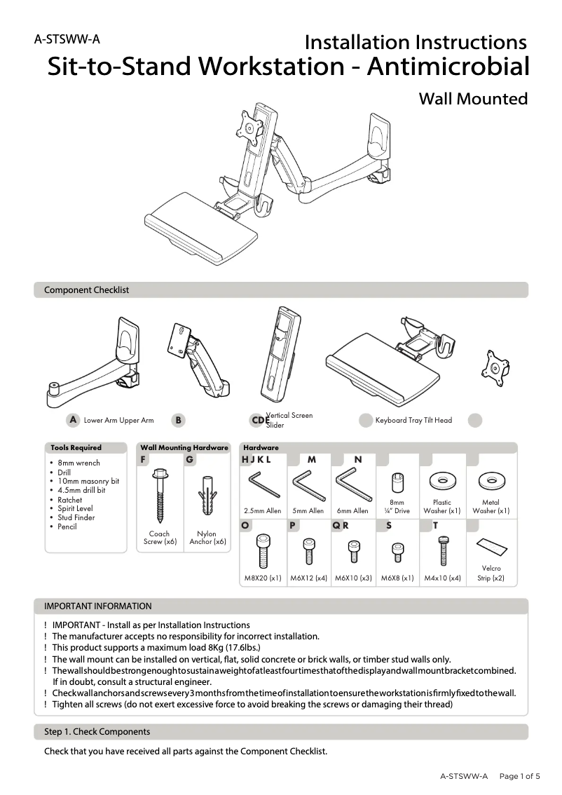 Page n°1 - Manuel utilisateur Atdec A-STSWW-A