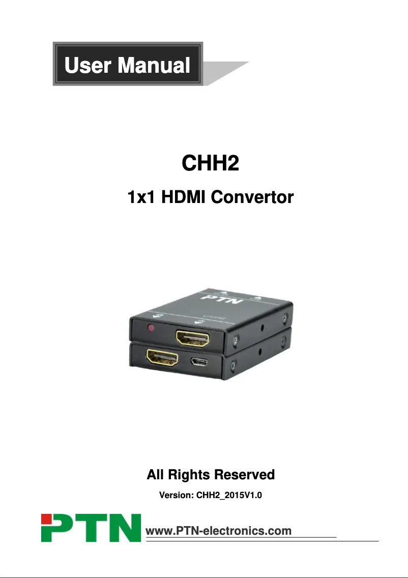 Imagen de la primera página del manual del dispositivo CHH2