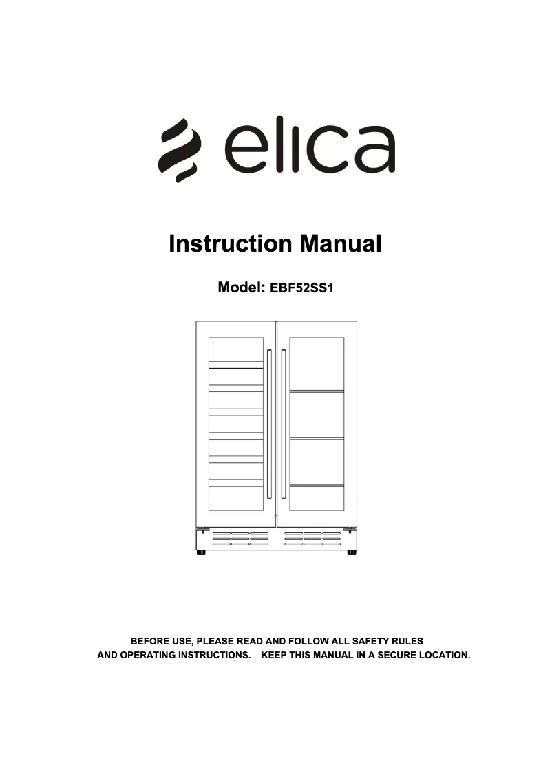 Página 1 del manual Manual de usuario Elica EBF52SS1