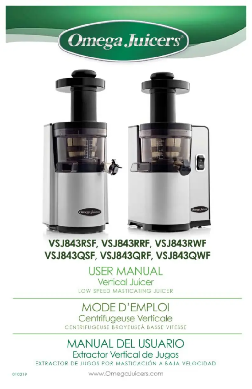 Page n°1 - Manuel utilisateur Omega VSJ843RS