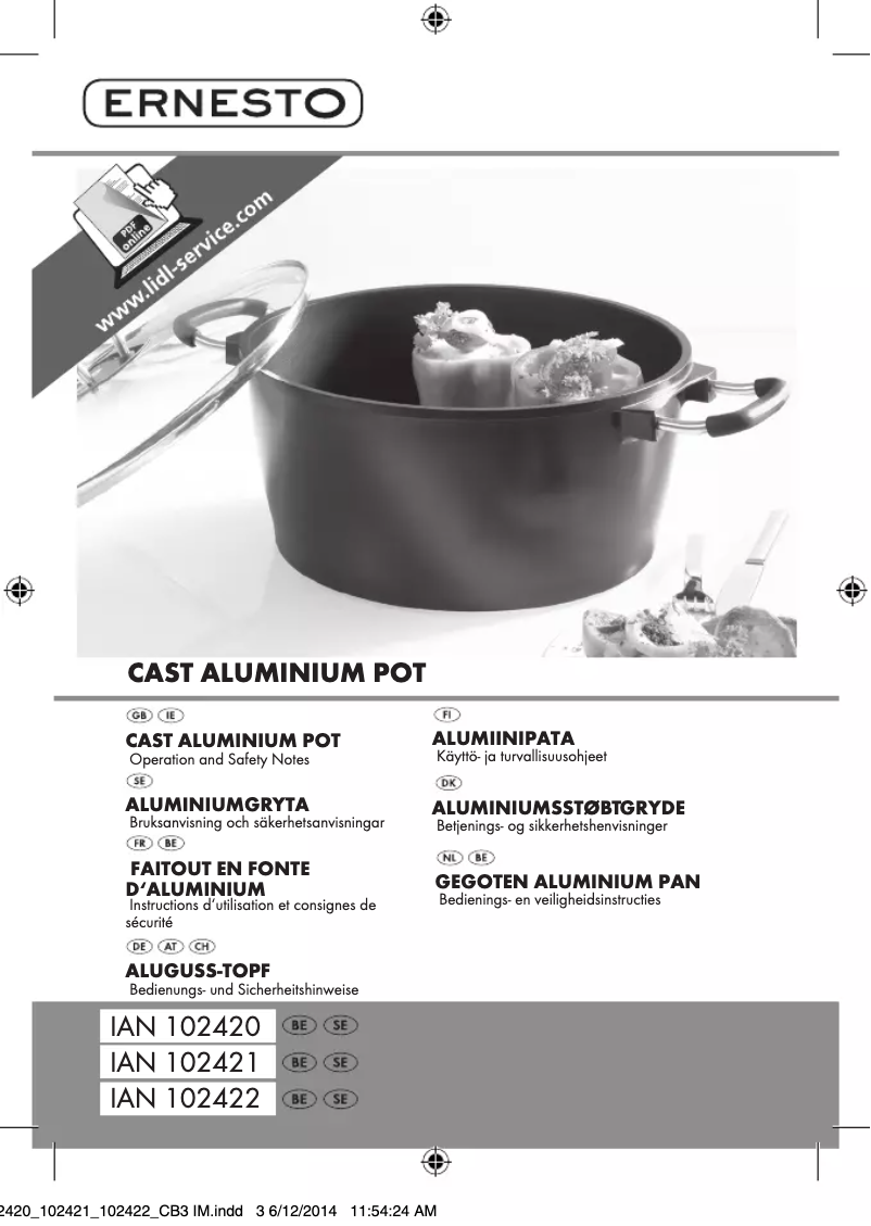 Image de la première page du manuel de l'appareil IAN 102421