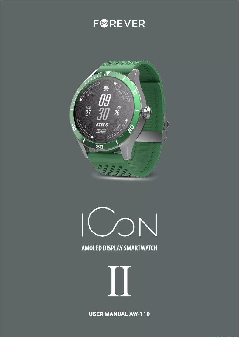 Image de la première page du manuel de l'appareil Amoled Icon II AW-110