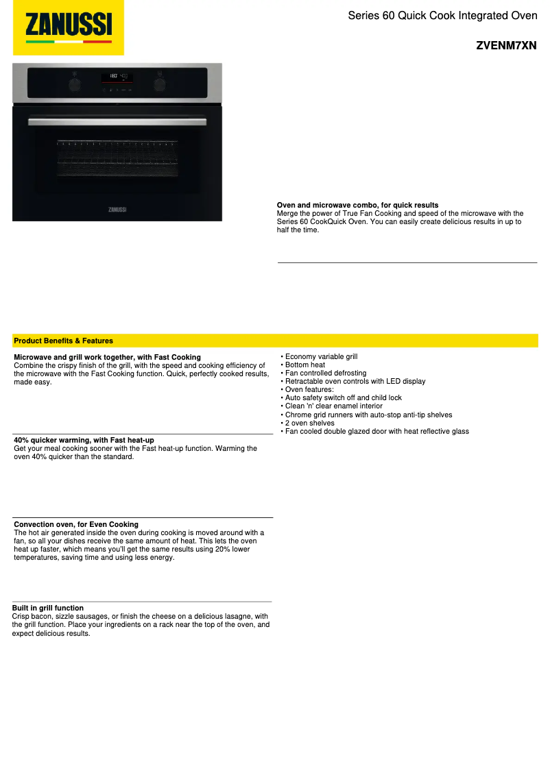 Image de la première page du manuel de l'appareil ZVENM7XN