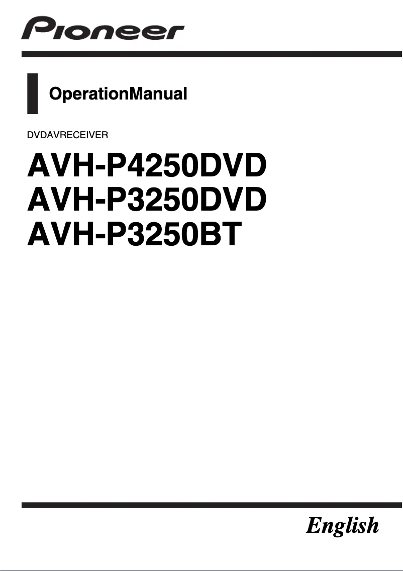 Page n°1 - Manuel utilisateur Pioneer AVH-P4250DVD