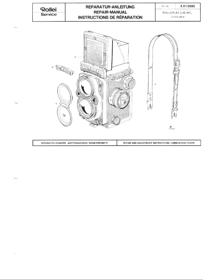Page 1 de la notice Manuel utilisateur Rollei Rolleiflex 2.8E