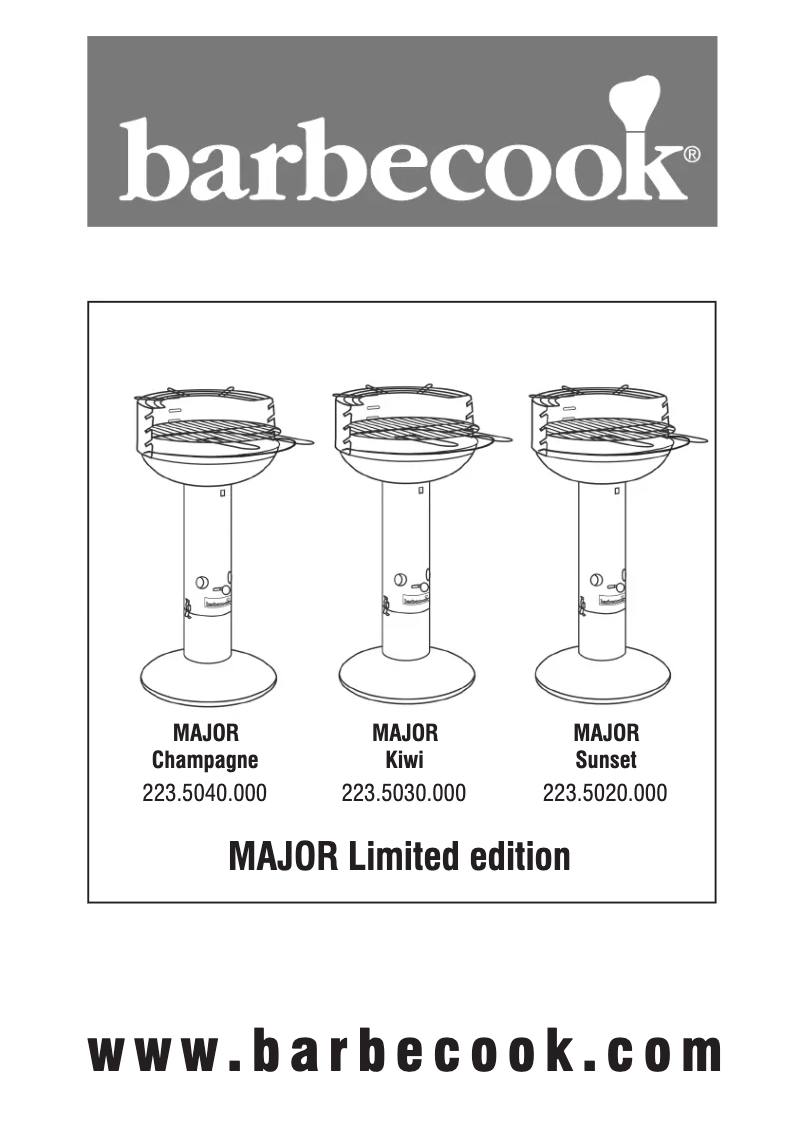 Page 1 de la notice Manuel utilisateur Barbecook Major Ceram II