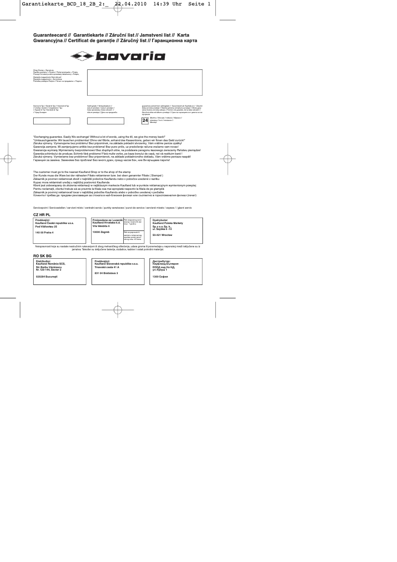 Page 1 de la notice Manuel utilisateur Bavaria BCD 18 2B-2