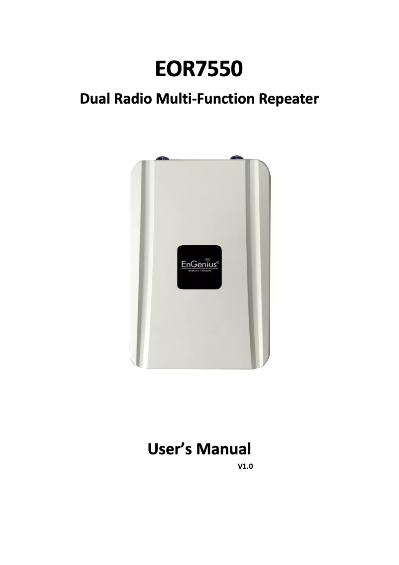 Image de la première page du manuel de l'appareil EOR7550