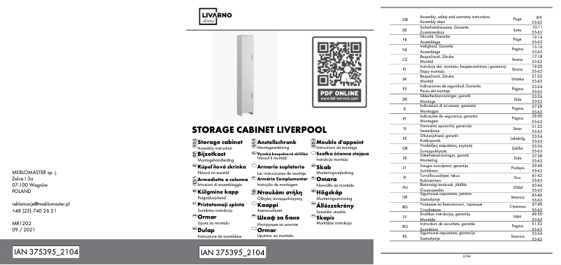 Page 1 de la notice Manuel utilisateur Livarno Lux IAN 375395