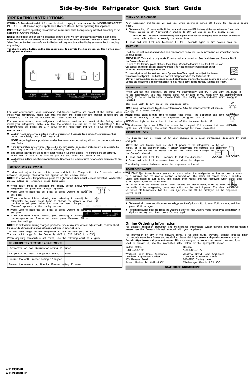 First page image of the manual for WRS588FIHW