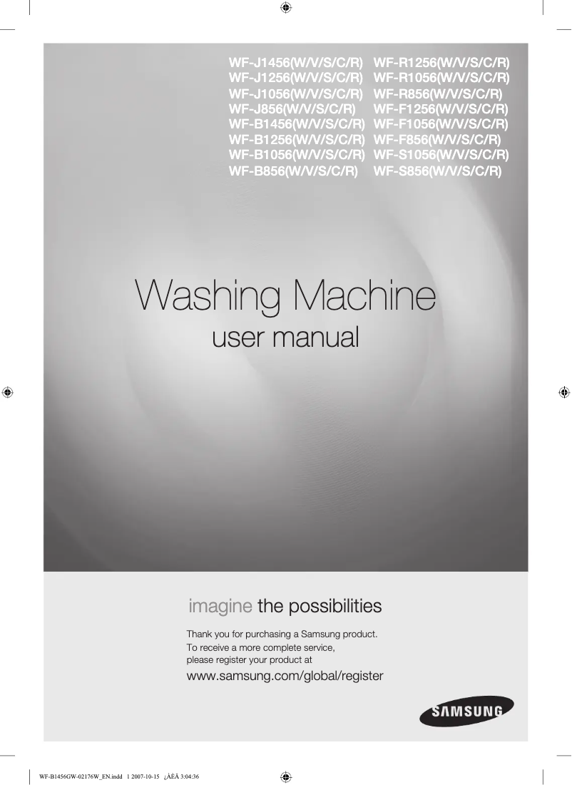 Page n°1 - Manuel utilisateur Samsung WF-B1456GW