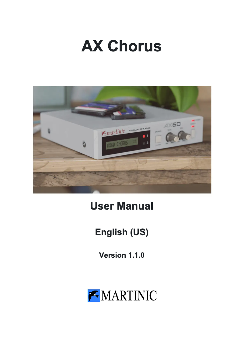 Page n°1 - Manuel utilisateur MARTINIC AX Chorus