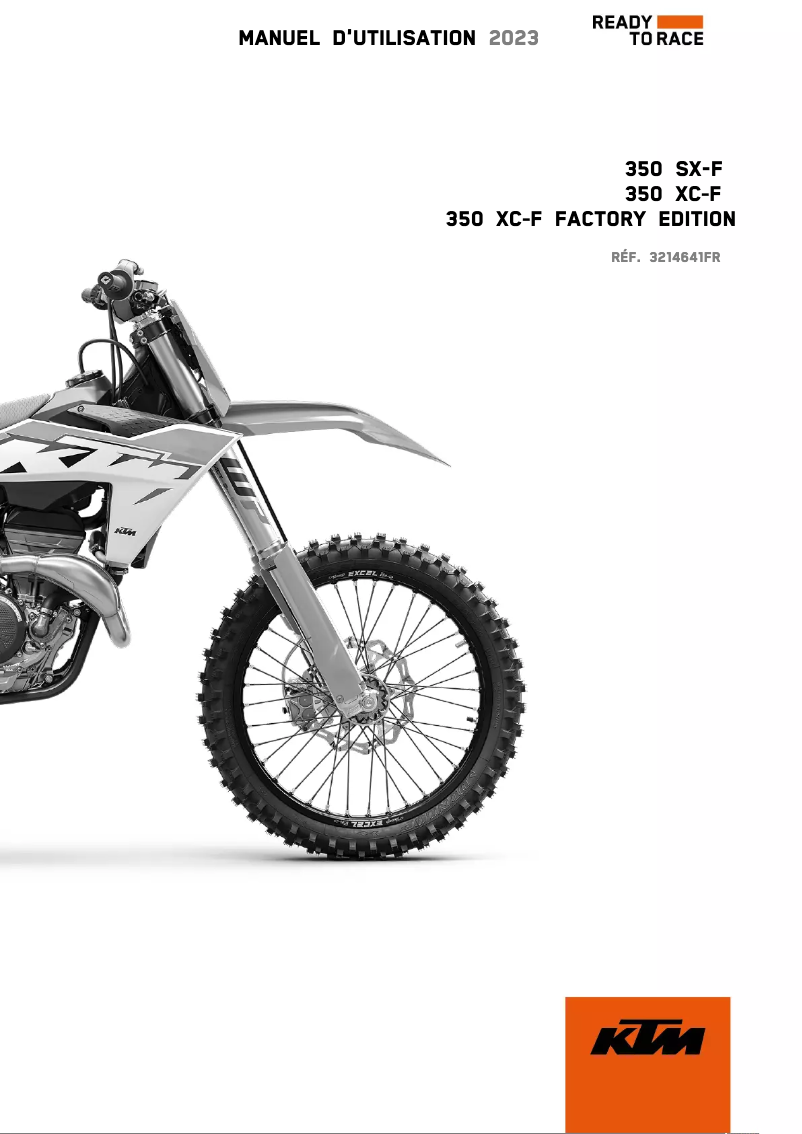 Page 1 de la notice Manuel utilisateur KTM 350 XC-F (2023)