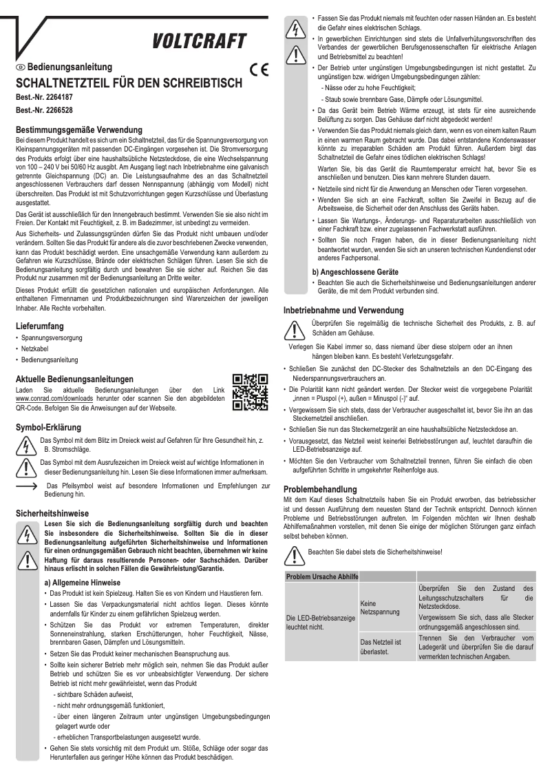 Page 1 de la notice Manuel utilisateur Voltcraft FTPS 12-36W-N