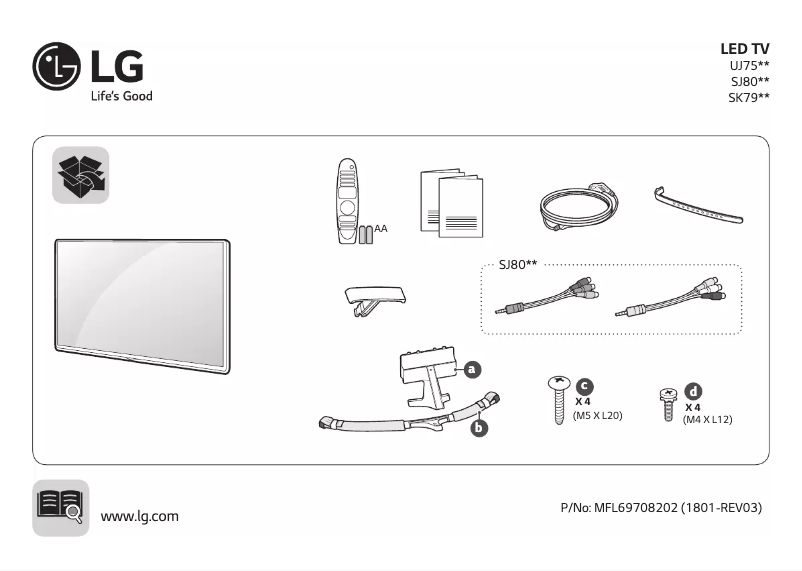 Page 1 de la notice Manuel utilisateur LG 55SK7900PVB