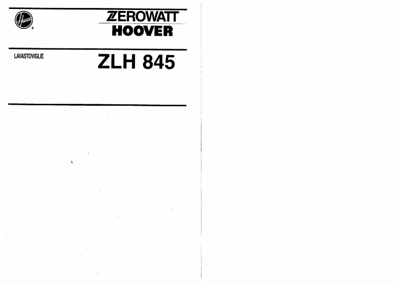 Page 1 de la notice Manuel utilisateur Zerowatt-Hoover ZLH 845