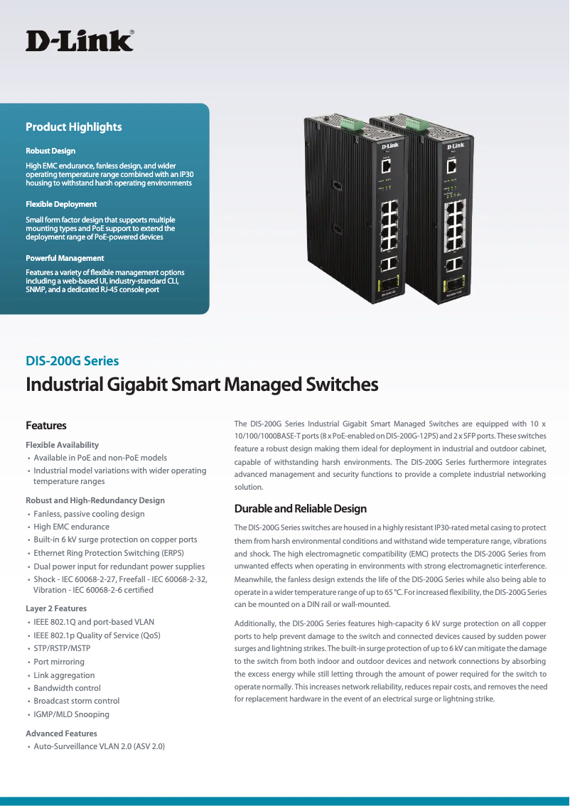 Image de la première page du manuel de l'appareil DIS-200G-12PS