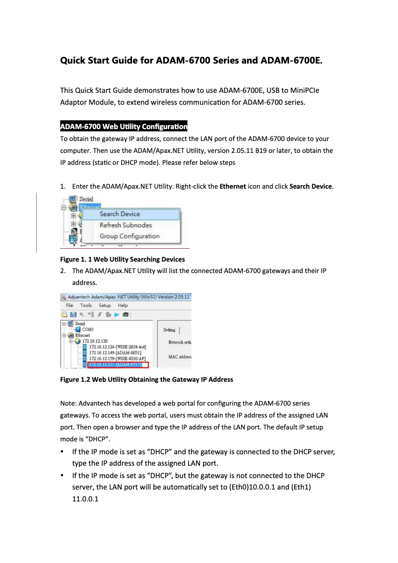 Image de la première page du manuel de l'appareil ADAM-6700E-A