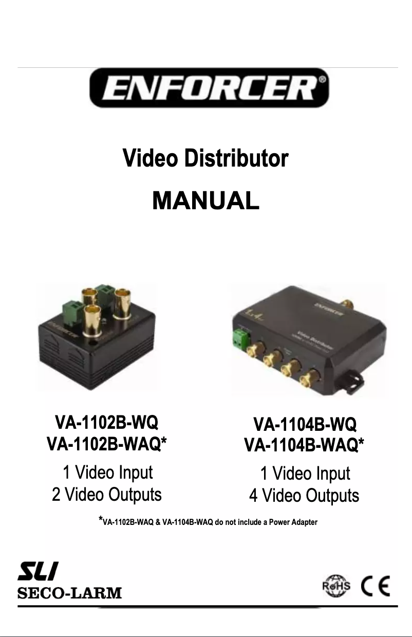 Page n°1 - Manuel utilisateur Enforcer VA-1104B-WQ
