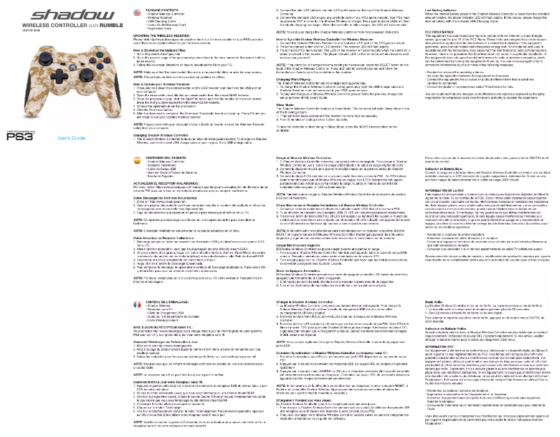 Page 1 de la notice Manuel utilisateur dreamGEAR Shadow Wireless (PS3)
