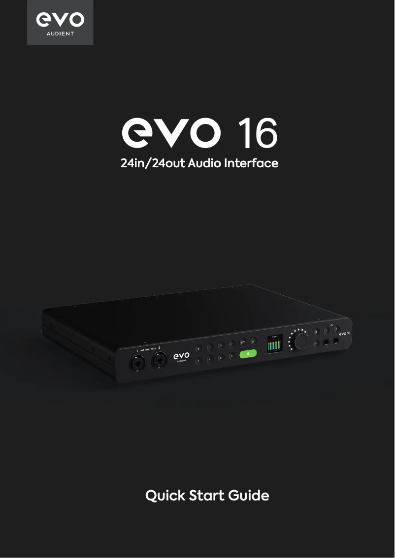 Page 1 de la notice Guide de démarrage rapide Audient EVO 16