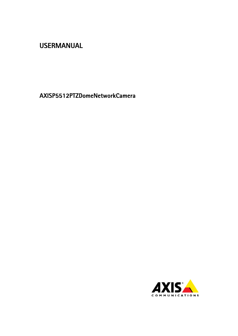 Page 1 de la notice Manuel utilisateur Axis P5512