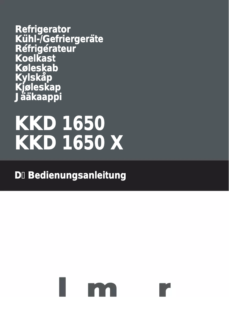 Page n°1 - Manuel utilisateur Blomberg KKD 1650 X
